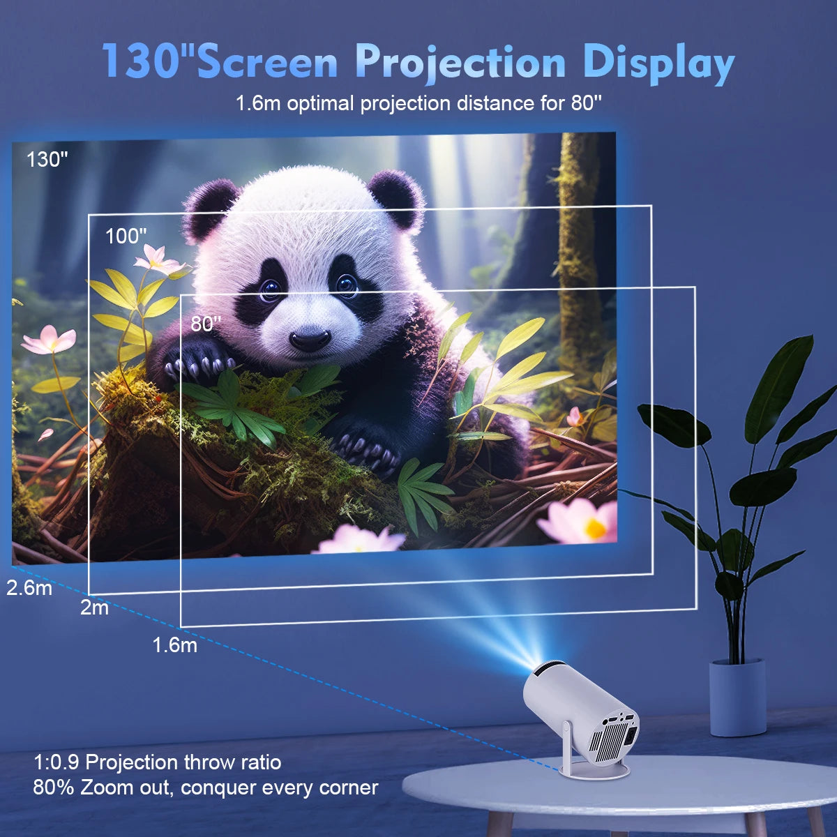 MagBeam™ 720P Smart Projector (4k support)