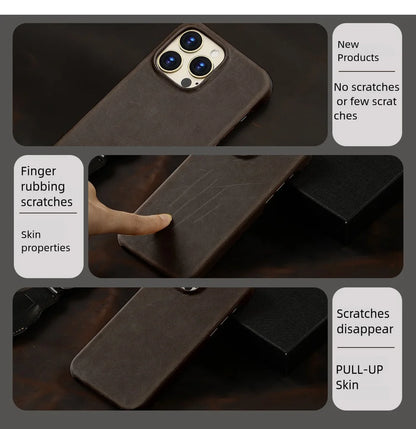 MagLux™ Retro Pull-Up Geniune Leather Case for iPhone 15/16 Series