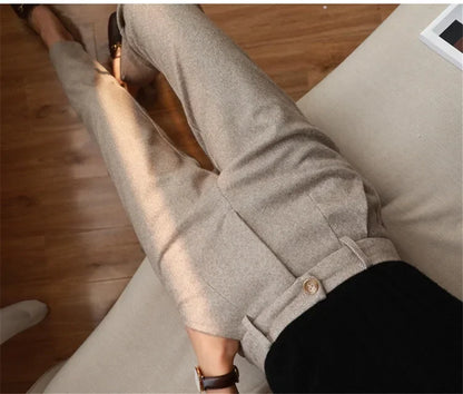 WoolGleam™ High-Waist Harem Pants