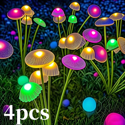 Solar Jellyfish Garden Lights – 6LED Mushroom Lawn Lamps (1/2/4 Pack)