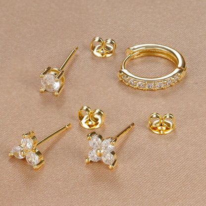 Aurora Bloom™ Earring Set – 4 PCS Stainless Steel 18 Gold