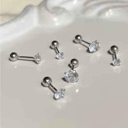 LumiTrio™ Classic Stud Earrings – 3 Pairs Stainless Steel & Zirconia