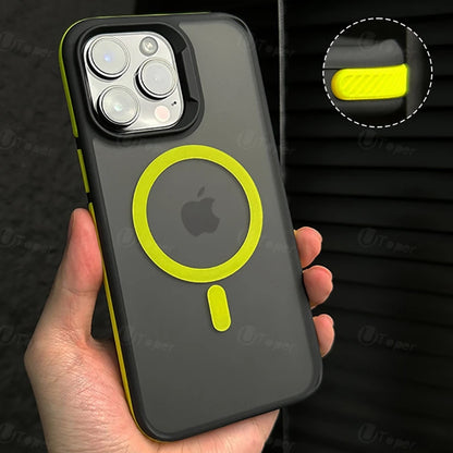 SnapGuard Frosted Magnetic iPhone Case – Shockproof Bicolor Hard Shell for Iphone