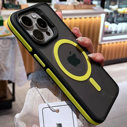 SnapGuard Frosted Magnetic iPhone Case – Shockproof Bicolor Hard Shell for Iphone