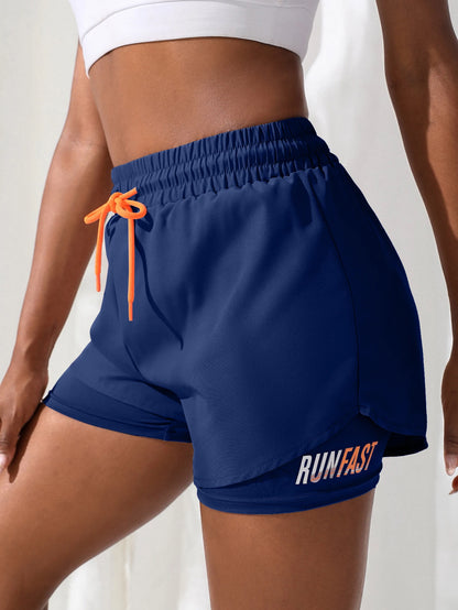 MoveFit Dual-Layer Yoga Shorts for Women – High Rise Elastic Training Pants