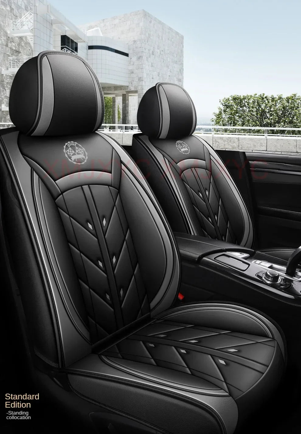 Lux Car Seat Covers, Universal Style Full Coverage Car Seat Cover for Mazda CX5 CX30 Volvo V40 Renault Megane Clio 3 Rav4 Car Accessories Pu Leather