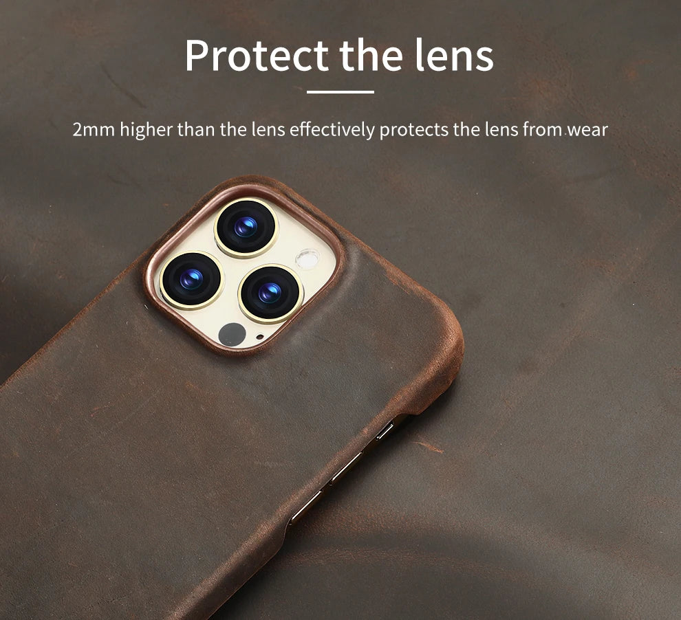MagLux™ Retro Pull-Up Geniune Leather Case for iPhone 15/16 Series