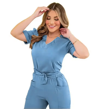 Hot Women’s Surgical Nursing Scrub Set – Medical Uniform Top & Pants