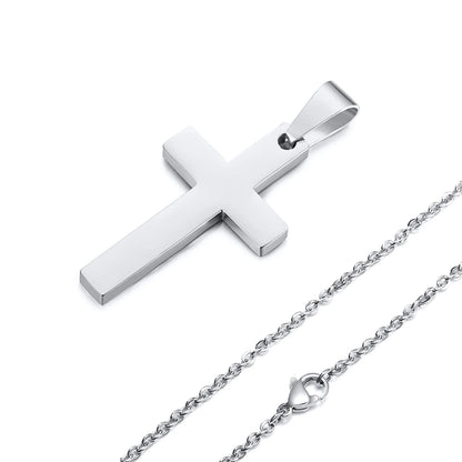 IronFaith™ Stainless Cross Necklace Anti-allergy. Waterproof. Built to last.