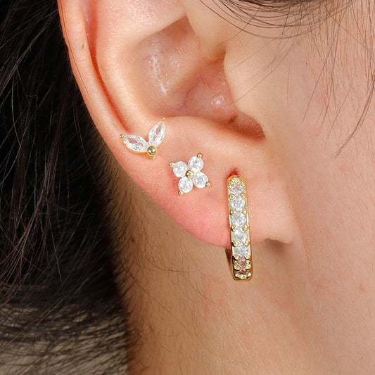 Aurora Bloom™ Earring Set 3PCS Stainless Steel Gold
