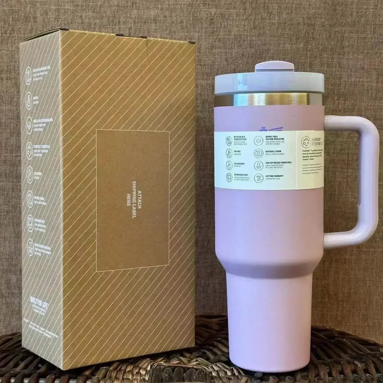ChillMate™ 40oz  Stanley Thermal Tumbler with Straw – Vacuum Insulated Stainless Steel Travel Cup for Hot & Cold Drinks