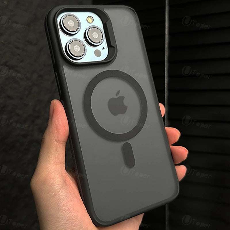 SnapGuard Frosted Magnetic iPhone Case – Shockproof Bicolor Hard Shell for Iphone