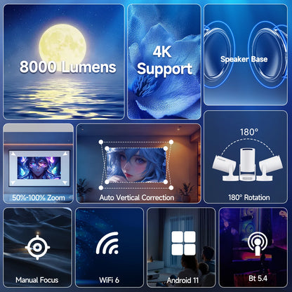 MagBeam™ 720P Smart Projector (4k support)