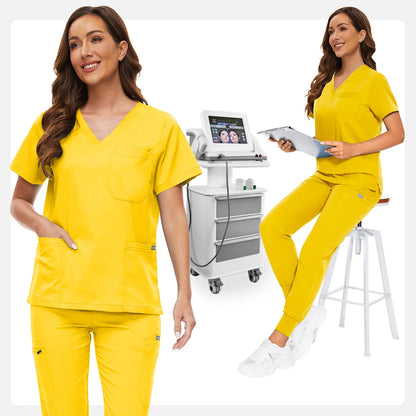 ComfortLab Women’s Jogger Scrub Set – Stretch Medical Uniform | Nursing & Spa Workwear Top + Pants