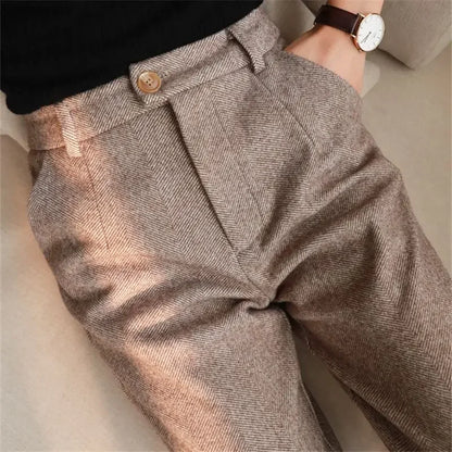 WoolGleam™ High-Waist Harem Pants
