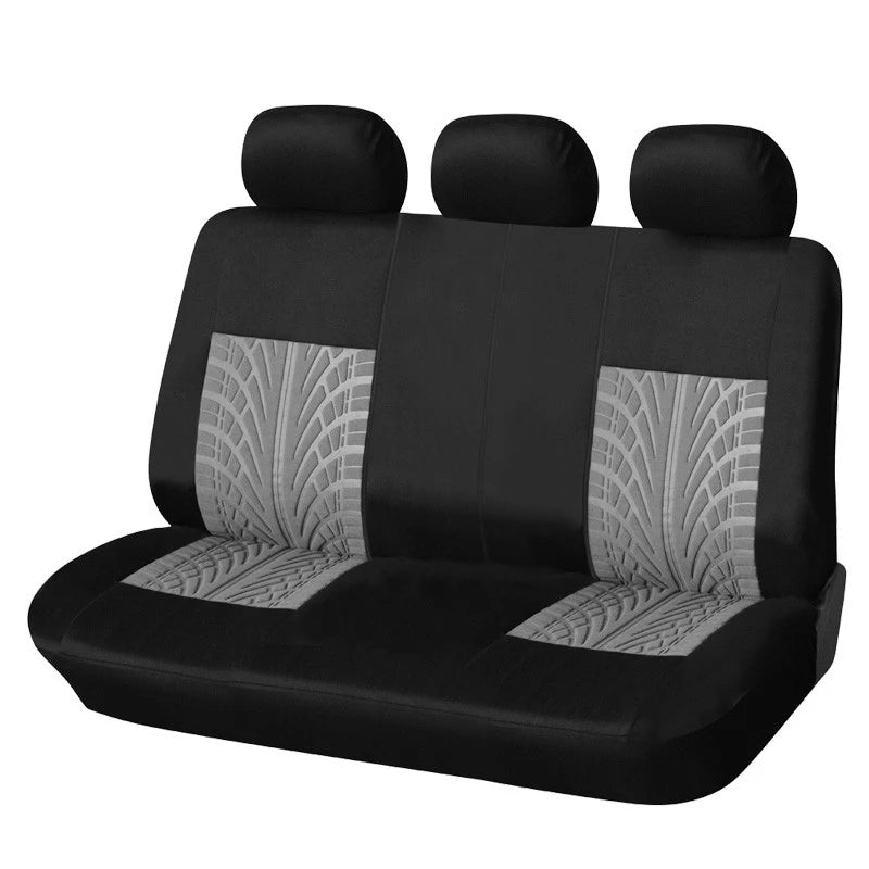 Universal Car Seat Protector Set – Stylish Embroidery & Tire Track Detail