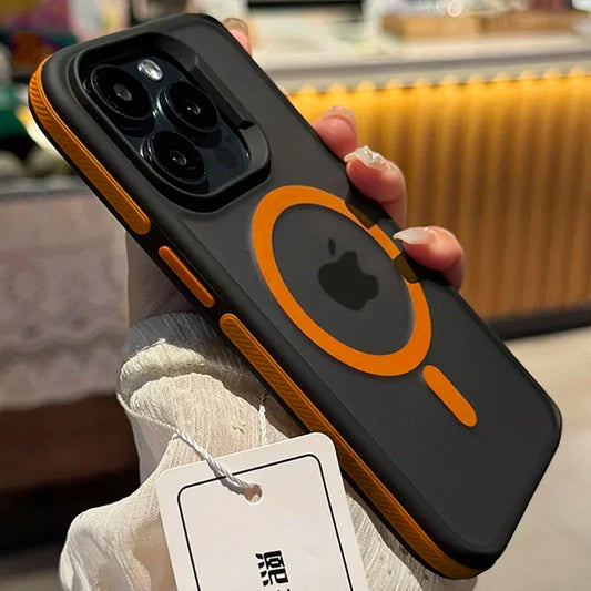 SnapGuard Frosted Magnetic iPhone Case – Shockproof Bicolor Hard Shell for Iphone