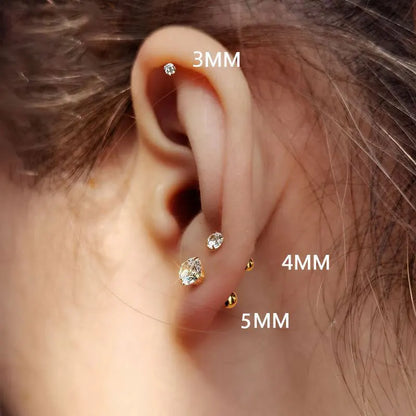 LumiTrio™ Classic Stud Earrings – 3 Pairs Stainless Steel & Zirconia