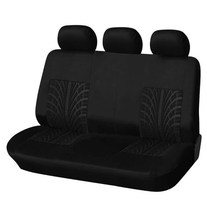 Universal Car Seat Protector Set – Stylish Embroidery & Tire Track Detail