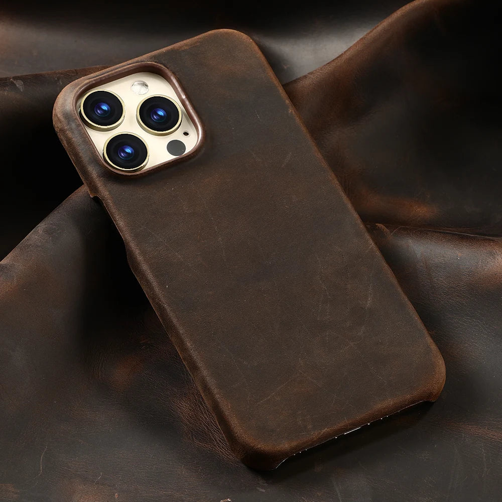 MagLux™ Retro Pull-Up Geniune Leather Case for iPhone 15/16 Series