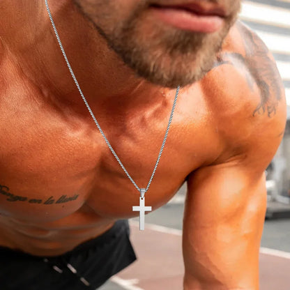 IronFaith™ Stainless Cross Necklace Anti-allergy. Waterproof. Built to last.