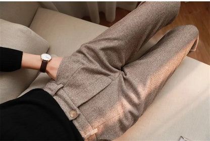 WoolGleam™ High-Waist Harem Pants