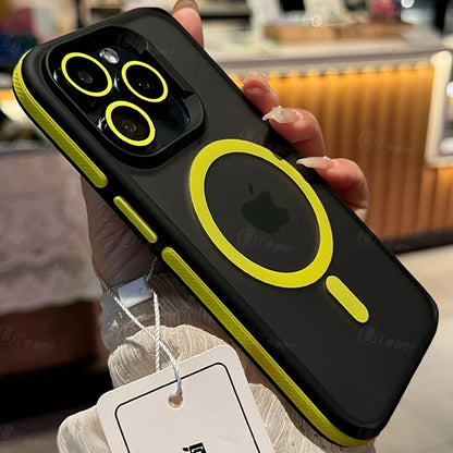 SnapGuard Frosted Magnetic iPhone Case – Shockproof Bicolor Hard Shell for Iphone