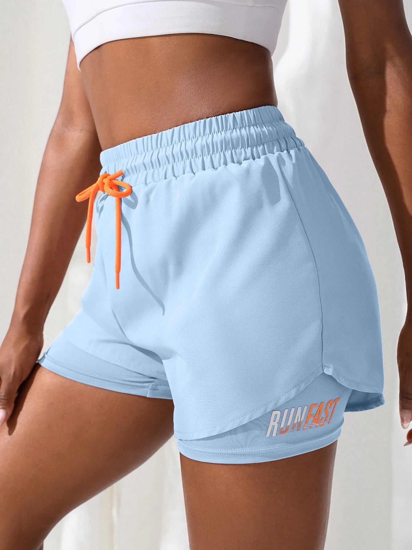 MoveFit Dual-Layer Yoga Shorts for Women – High Rise Elastic Training Pants