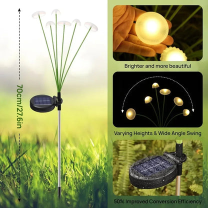 Solar Jellyfish Garden Lights – 6LED Mushroom Lawn Lamps (1/2/4 Pack)