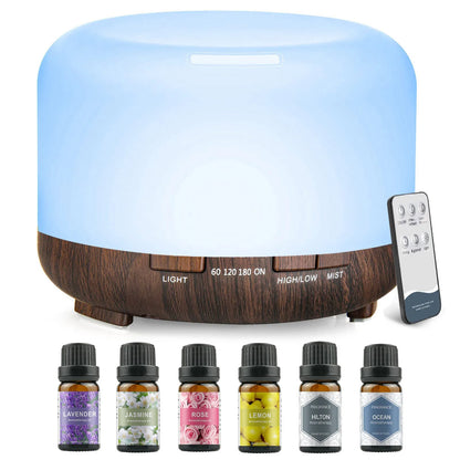 Humidifier + Aroma Diffuser with Remote Control, 5V 2A ( Essential Oil Aroma optional )