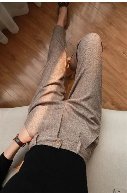WoolGleam™ High-Waist Harem Pants