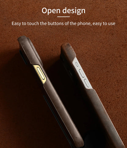 MagLux™ Retro Pull-Up Geniune Leather Case for iPhone 15/16 Series