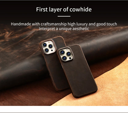 MagLux™ Retro Pull-Up Geniune Leather Case for iPhone 15/16 Series