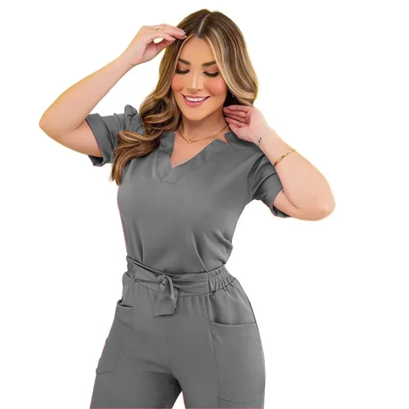 Hot Women’s Surgical Nursing Scrub Set – Medical Uniform Top & Pants